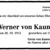 Kaunz Werner 1912-2003 Todesanzeige